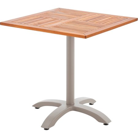 GLOBAL INDUSTRIAL 27-1/2in Square Outdoor Teakwood Cafe Table, Tan 437003TN